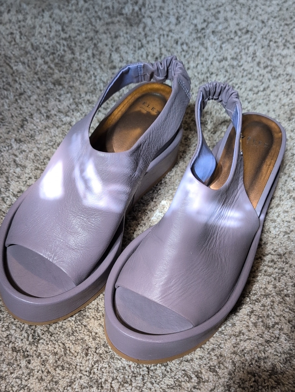 Velez leather Women’s Lavender Platform Slingback Sandals